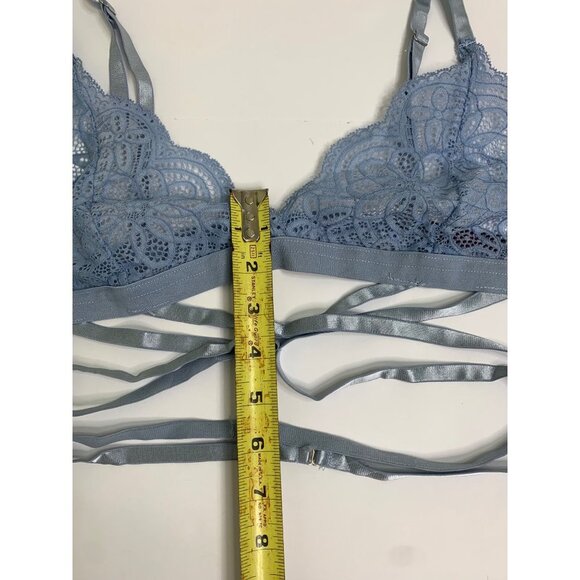 Baby Blue Lace Wrap Around Bralette Size Extra Large - Picture 7 of 9